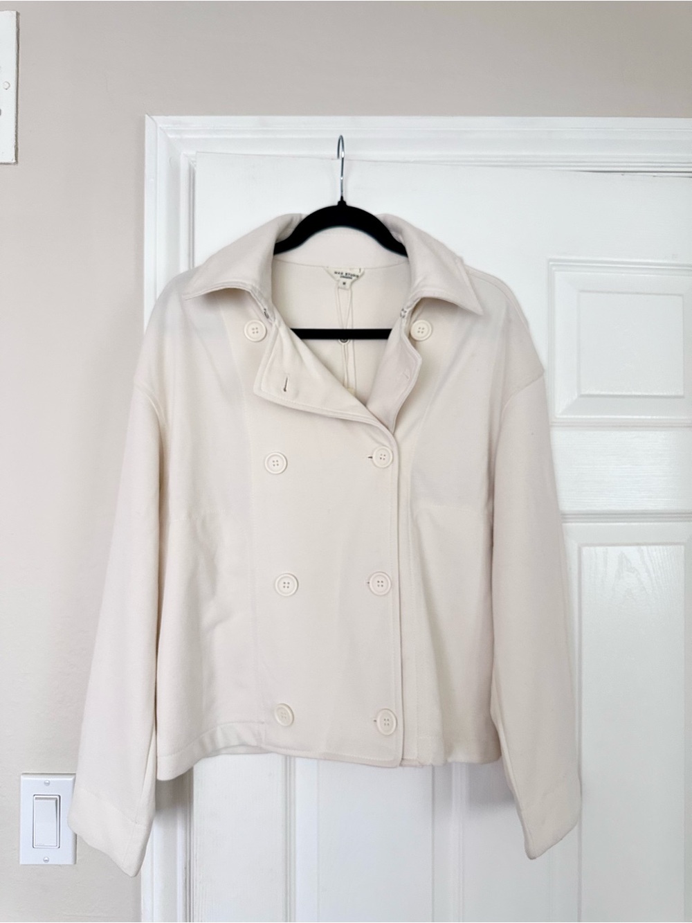 Nwt Max Studio Double-Breasted Cropped Trench Jacket